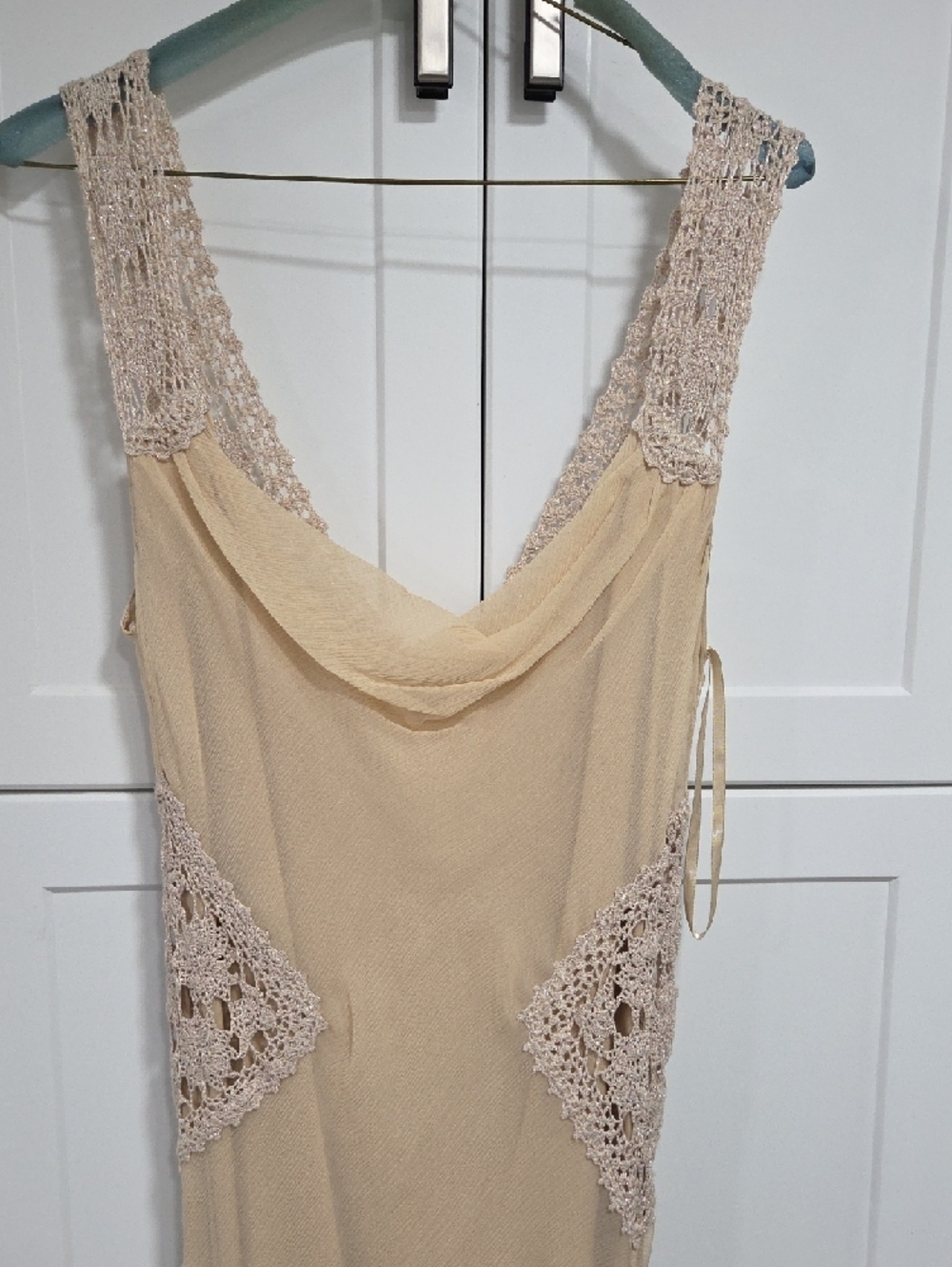 Diane Von Furstenberg Cream Crochet-Trim Sleeveless Maxi Dress - Picture 3 of 9